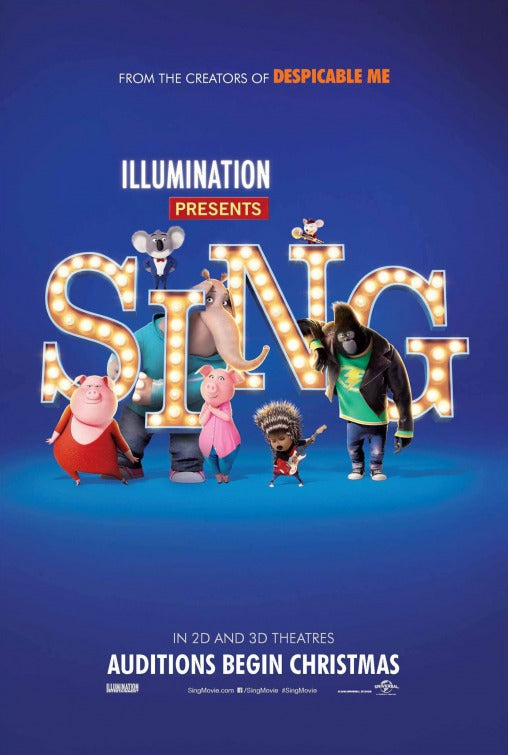 1000 piece jigsaw puzzle for the movie poster: Sing (2016) ver9