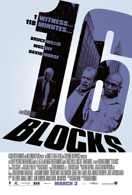 the movie poster: 16 Blocks (2006) ver2
