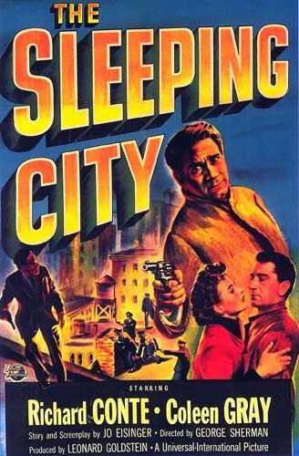 the movie poster: The Sleeping City (1950)