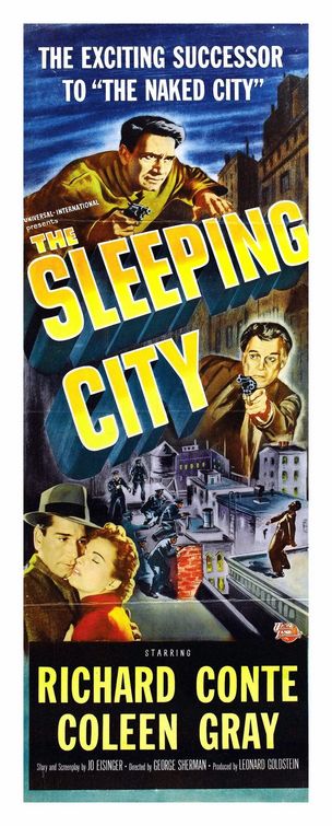the movie poster: The Sleeping City (1950) ver2