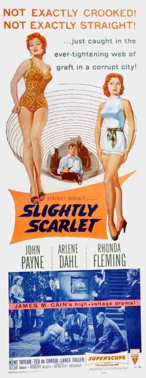 the movie poster: Slightly Scarlet (1956) ver2
