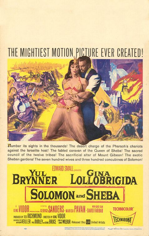 the movie poster: Solomon and Sheba (1959) ver2