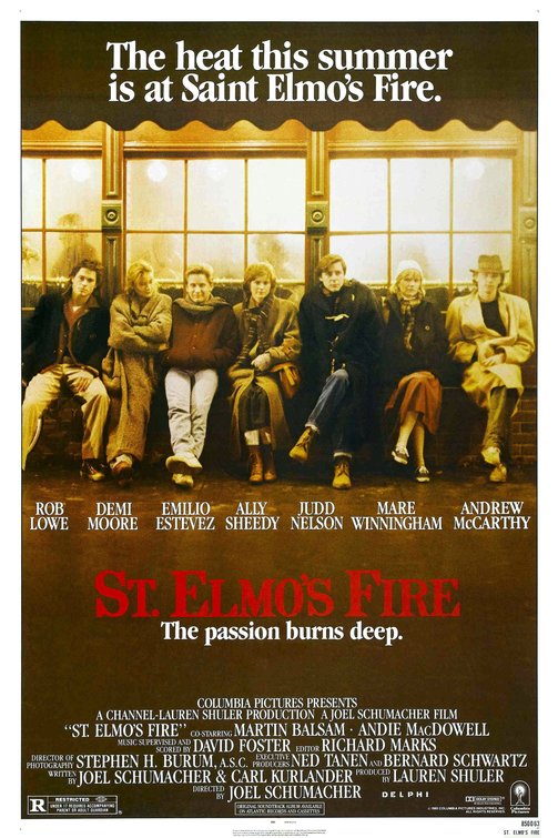 the movie poster: St. Elmo's Fire (1985)