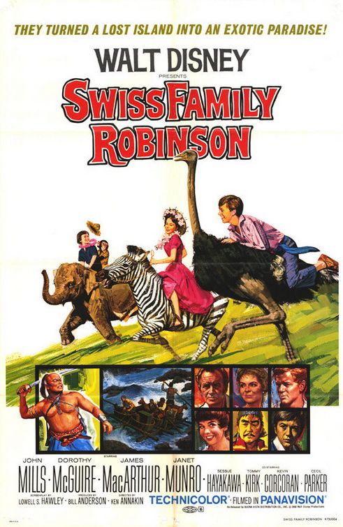 the movie poster: Swiss Family Robinson (1960) ver2