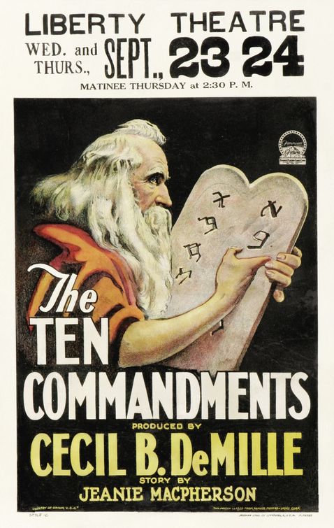 the movie poster: The Ten Commandments (1923)