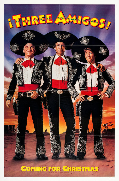 the movie poster: Three Amigos (1986) ver1