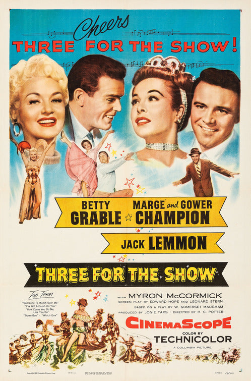 1000 piece jigsaw puzzle for the movie poster: Three for the Show (1955)