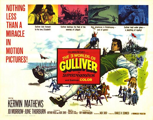 the movie poster: The 3 Worlds of Gulliver (1960) ver2