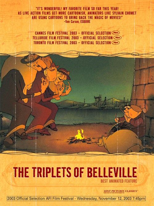the movie poster: The Triplets of Belleville (2003) ver2