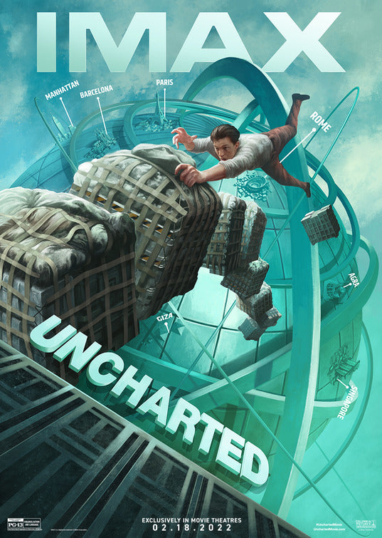 1000 piece jigsaw puzzle for the movie poster: Uncharted (2022) ver4