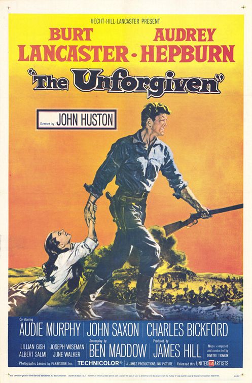 the movie poster: The Unforgiven (1960)