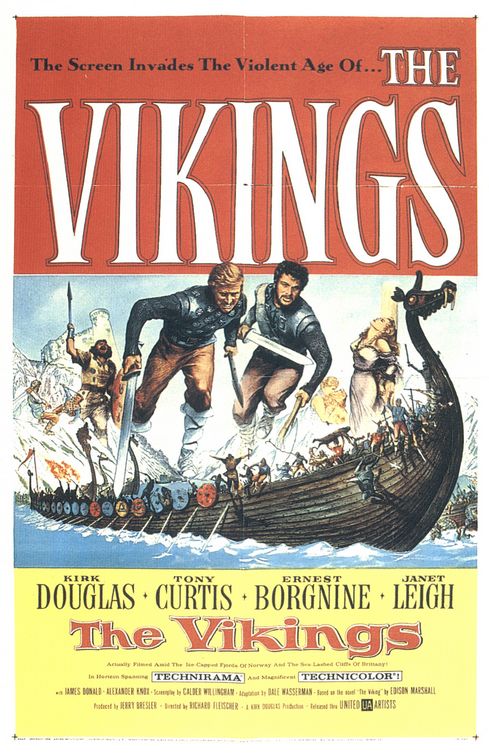 the movie poster: The Vikings (1958)