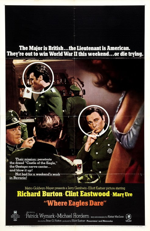 1000 piece jigsaw puzzle for the movie poster: Where Eagles Dare (1968)