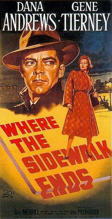 the movie poster: Where the Sidewalk Ends (1950) ver4