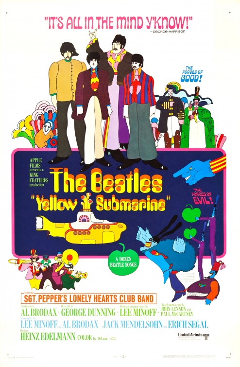 1000 piece jigsaw puzzle for the movie poster: Yellow Submarine (1968)