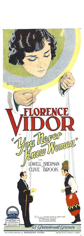 the movie poster: You Never Know Women (1926)