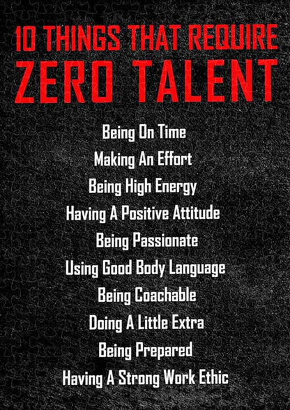 10 Things that Require Zero Talent, Puzzles for adult 1000 piece, Inspirational Poster Canvas puzzles