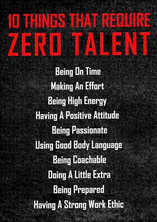 10 Things that Require Zero Talent, Puzzles for adult 1000 piece, Inspirational Poster Canvas puzzles