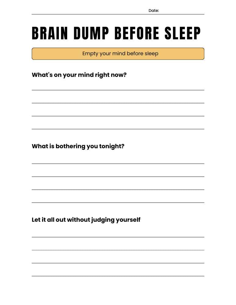 Stop Overthinking at Night Workbook