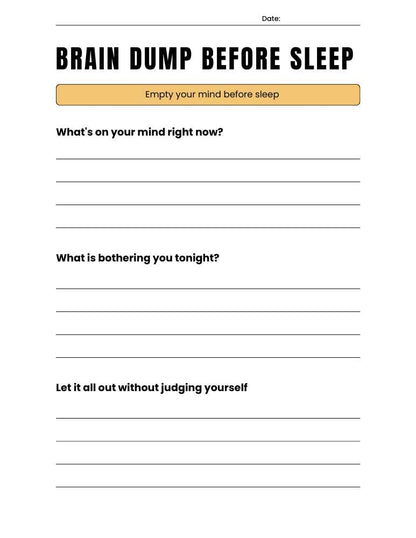 Stop Overthinking at Night Workbook