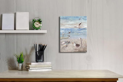 Blue Beach Seaside Seagull, Puzzles for adult 1000 piece, Inspirational Poster Canvas puzzles