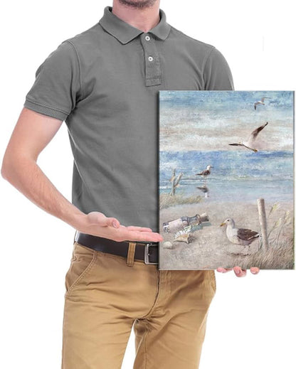 Blue Beach Seaside Seagull, Puzzles for adult 1000 piece, Inspirational Poster Canvas puzzles