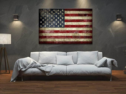 Large Old Vintage American Flag, Puzzles for adult 1000 piece, Inspirational Poster Canvas puzzles
