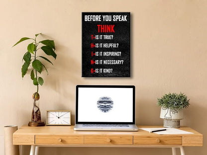 Think Before You Speak, Puzzle für Erwachsene 1000 Teile, inspirierende Poster-Leinwandpuzzles