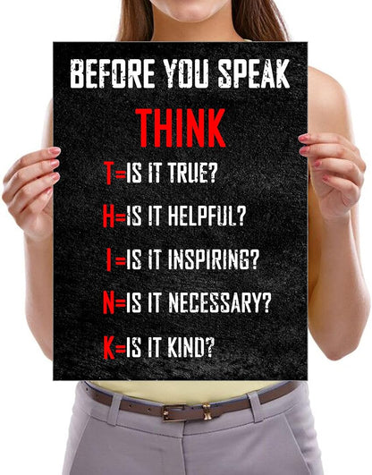 Think Before You Speak, Puzzle für Erwachsene 1000 Teile, inspirierende Poster-Leinwandpuzzles