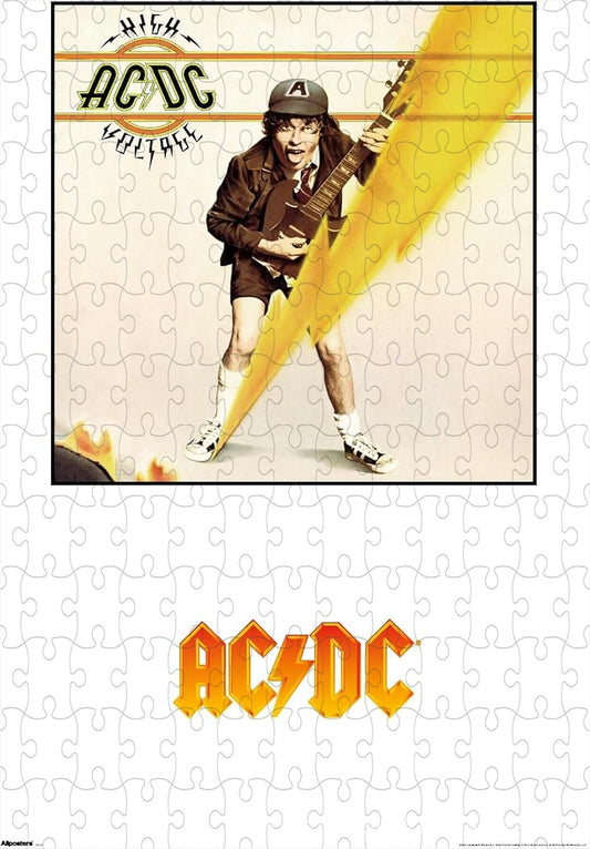A vibrant puzzle featuring visuals from the High Voltage album series by AC/DC, great for fans