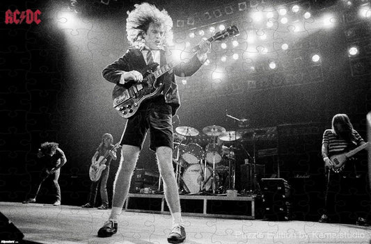 A high-energy puzzle of AC/DC performing live, perfect for fans of electrifying stage moments