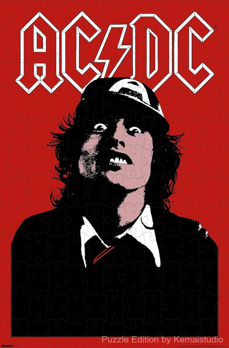 A bold puzzle of Angus Young from the Lock Up Your Daughters visual, perfect for AC/DC collectors