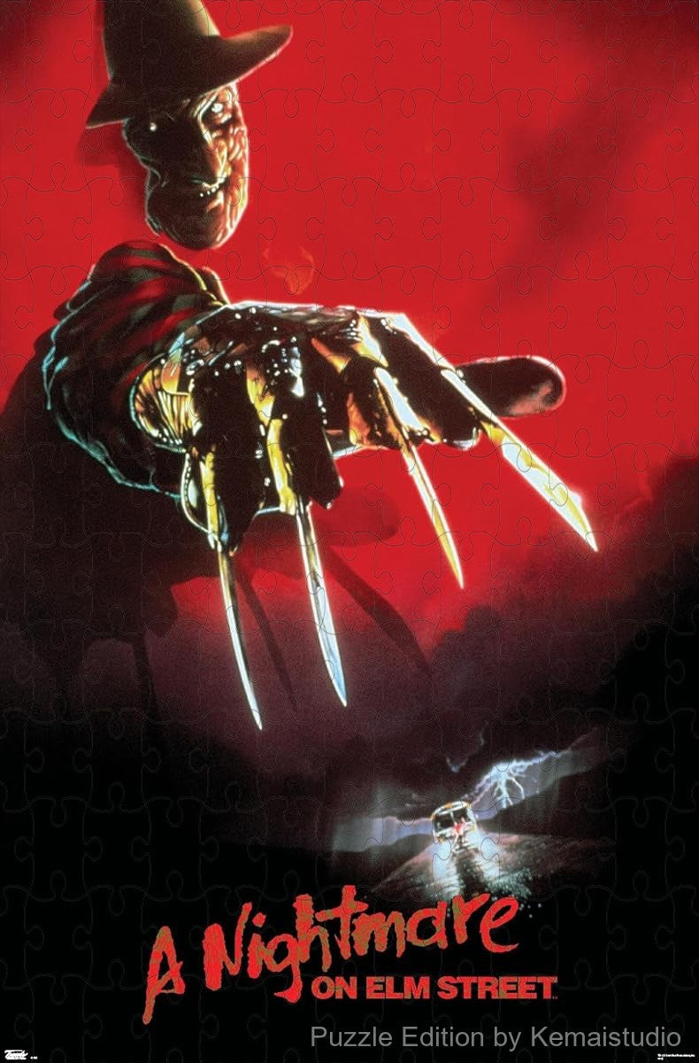 Freddy Krueger lurks in a chilling and iconic horror movie scene