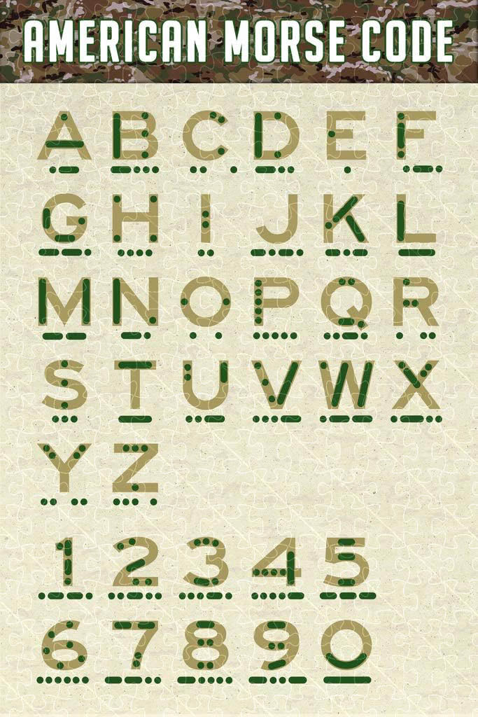American Morse code alphabet and military alphabet picture puzzle, wooden puzzle for adults