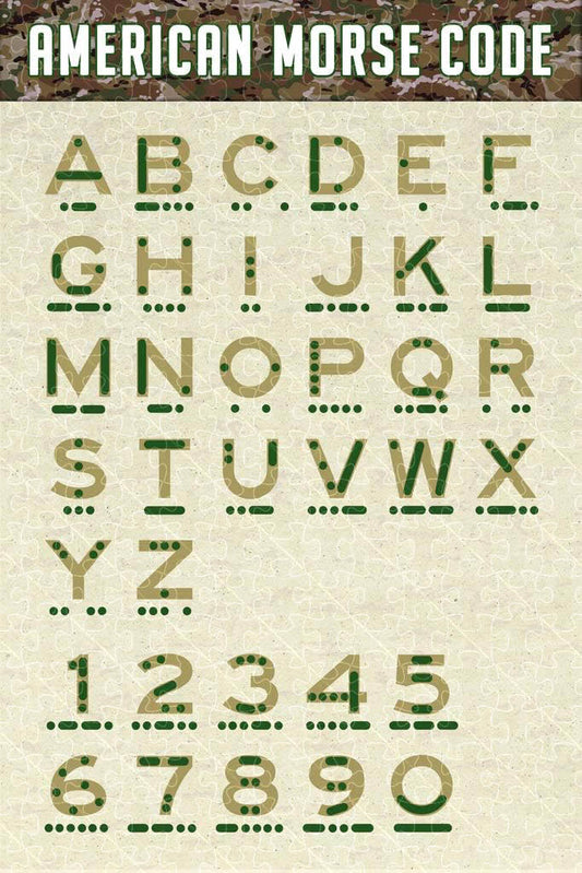 American Morse code alphabet and military alphabet picture puzzle, wooden puzzle for adults