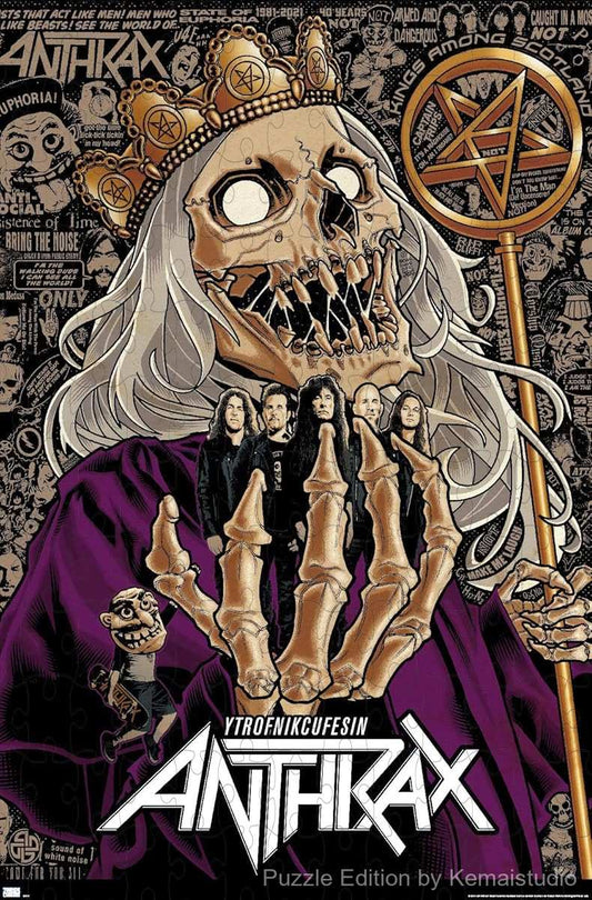 A high-energy puzzle featuring Anthrax's Ewing 40 artwork, perfect for classic thrash collectors