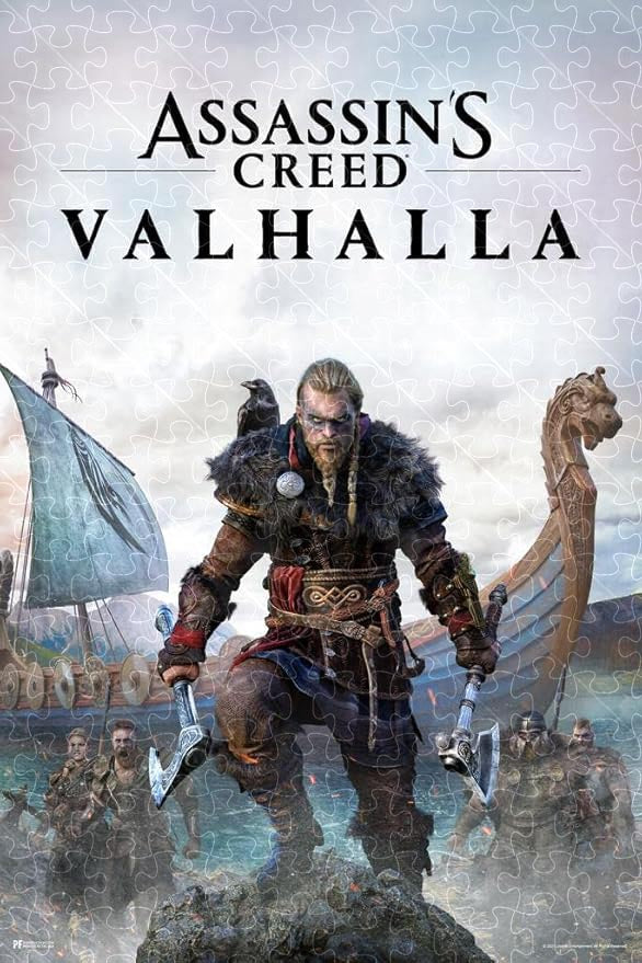500-piece adult jigsaw puzzle with Assassin's Creed Valhalla posters