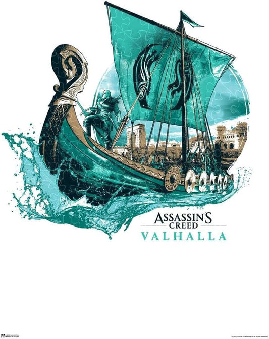 500-piece Assassin's Creed Viking ship poster jigsaw puzzle