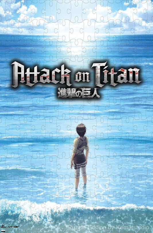 1000-piece wooden jigsaw puzzle featuring a scene from Attack on Titan Season 3.