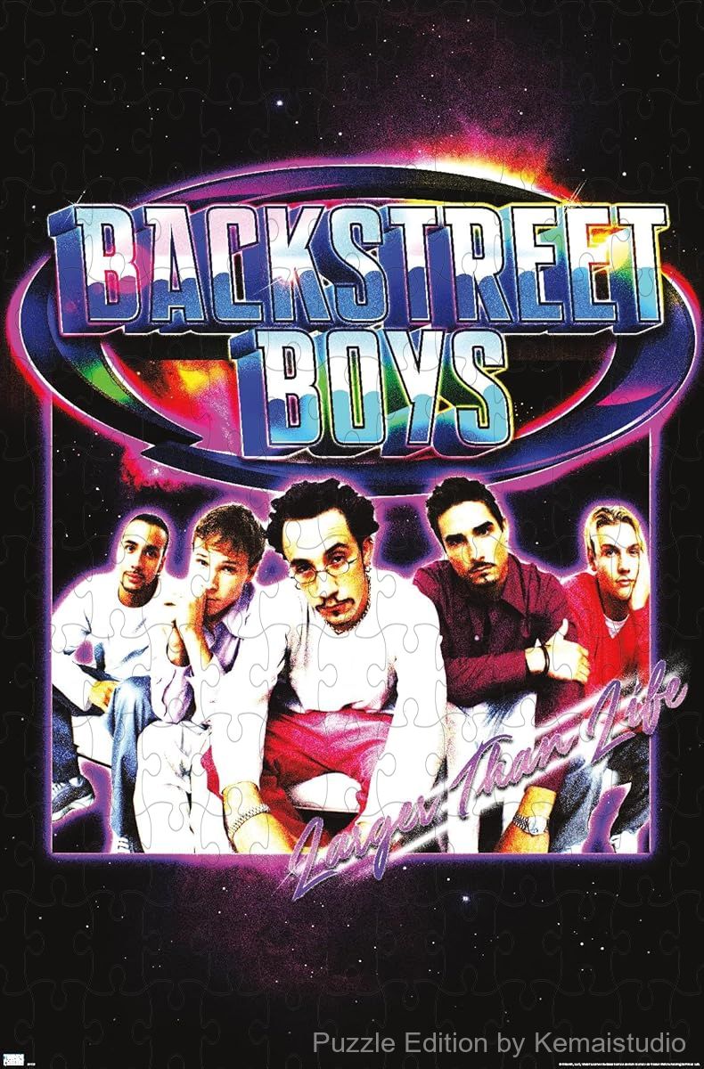 A grand and energetic puzzle featuring the Larger Than Life theme of the Backstreet Boys
