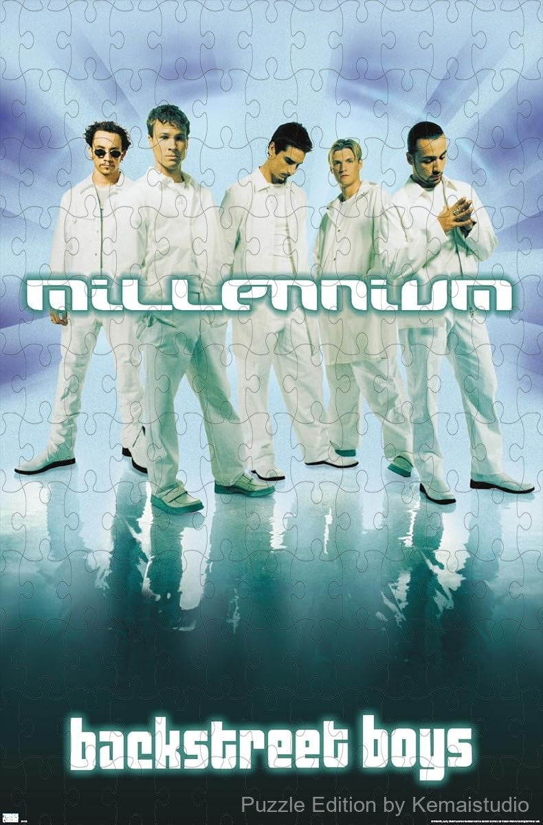 A nostalgic puzzle featuring Backstreet Boys Millennium cover, great for collectors and music rooms