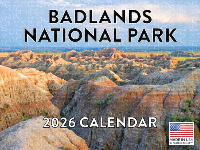 Wooden puzzle featuring 2026 Arches National Park calendar poster, 1000 pieces  