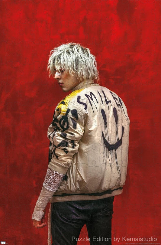 Barns Courtney's Smile artwork presented in a lighthearted puzzle