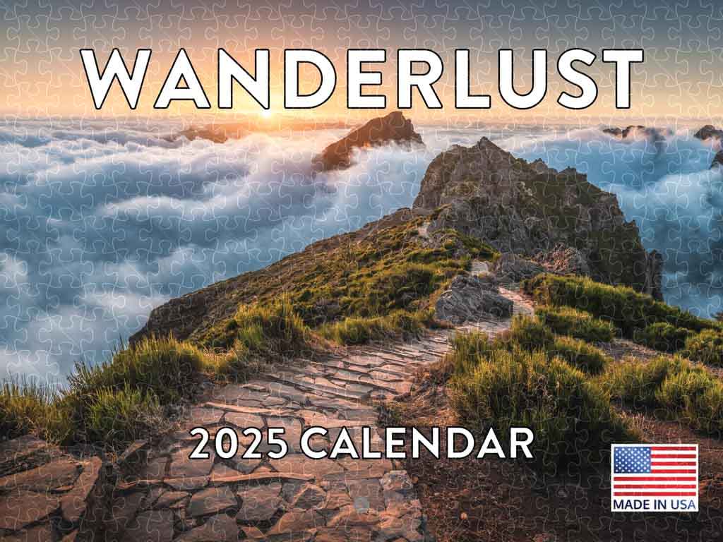 Beautiful landscape wanderlust 2025 calendar poster, jigsaw puzzle for adults