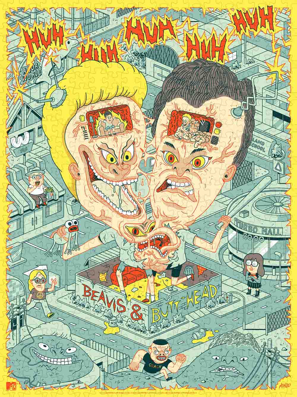 A wooden jigsaw puzzle for Beavis and Butt - Head 