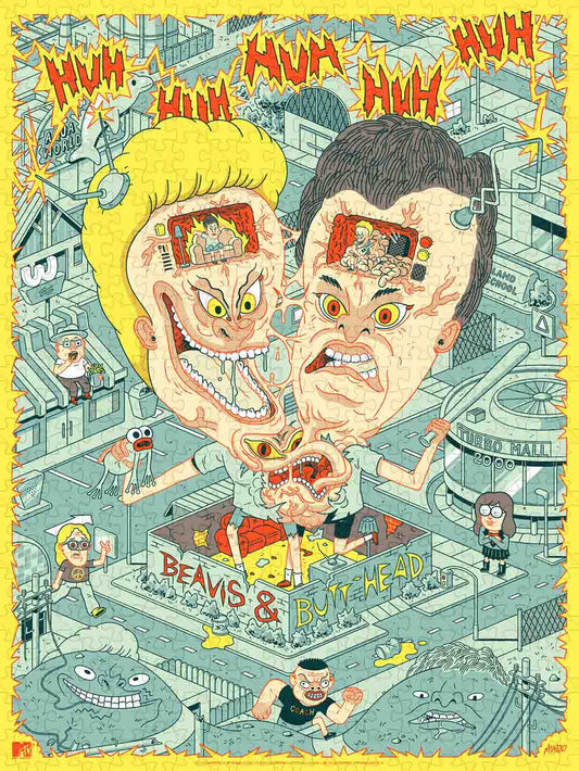 A wooden jigsaw puzzle for Beavis and Butt - Head 