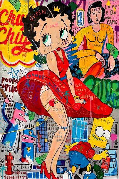 a jigsaw puzzle for Betty Boop Graffiti Art