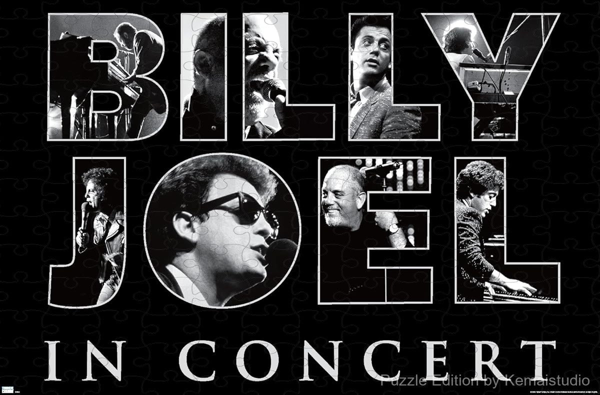 A powerful concert-themed puzzle of Billy Joel performing live, great for decor and music fans