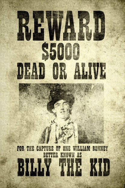 Billy the Kid Wanted Movie Poster Puzzles  