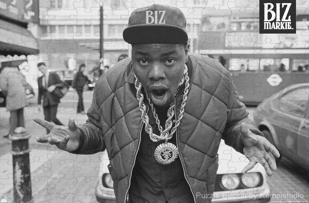 A vibrant puzzle of Biz Markie on a London street, great for hip-hop and urban style collectors